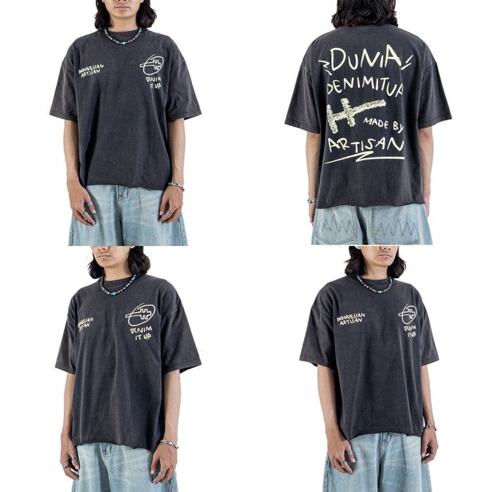 Dunia Denimitup! - Washed Artsy Black Tee - Baju Kaos