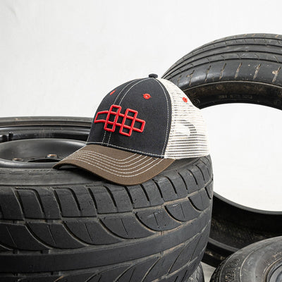 Trucker Hat H Logo - Motorsport Red On Black  - Hat