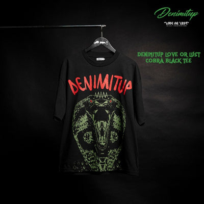 Denimitup love or lust - Cobra black tee - Baju Kaos