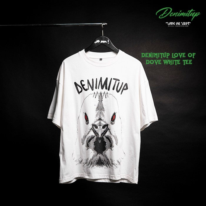 Denimitup love of dove - White tee - Baju Kaos