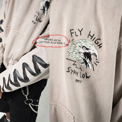 Denimitup Fly high stay low - Snowish Beige - Hoodie Pria