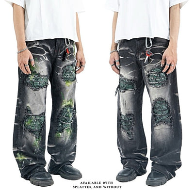 H1 Baggy Quad Viper - Burst of venom shadow grey - Celana Jeans