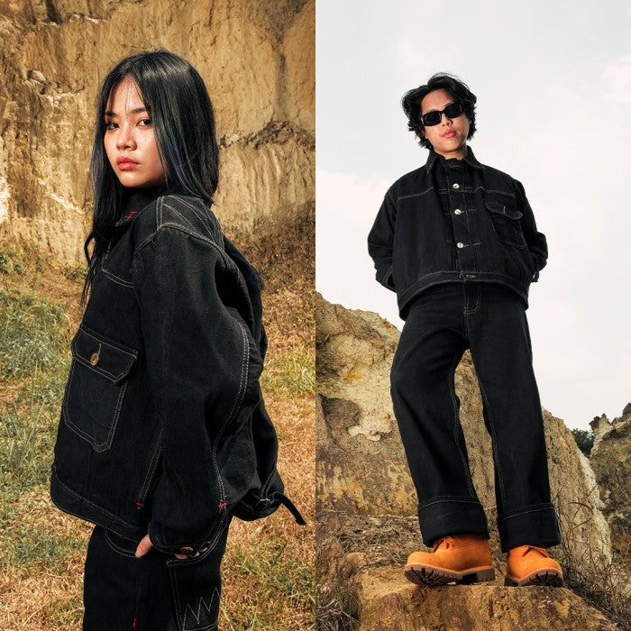 H1 Jacket Denimitup x Bhisma - Black selvedge raw - Jacket Pria