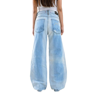H1 Low Waist Baggy Ladies Jeans - Ice White In Blues x Roydcdc - Jeans