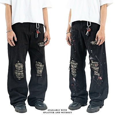 H1 Baggy Quad Viper - Burst of venom black - Celana Jeans