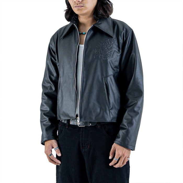 Denimitup Embossed Trilogo Garuda - Black leather - Jacket