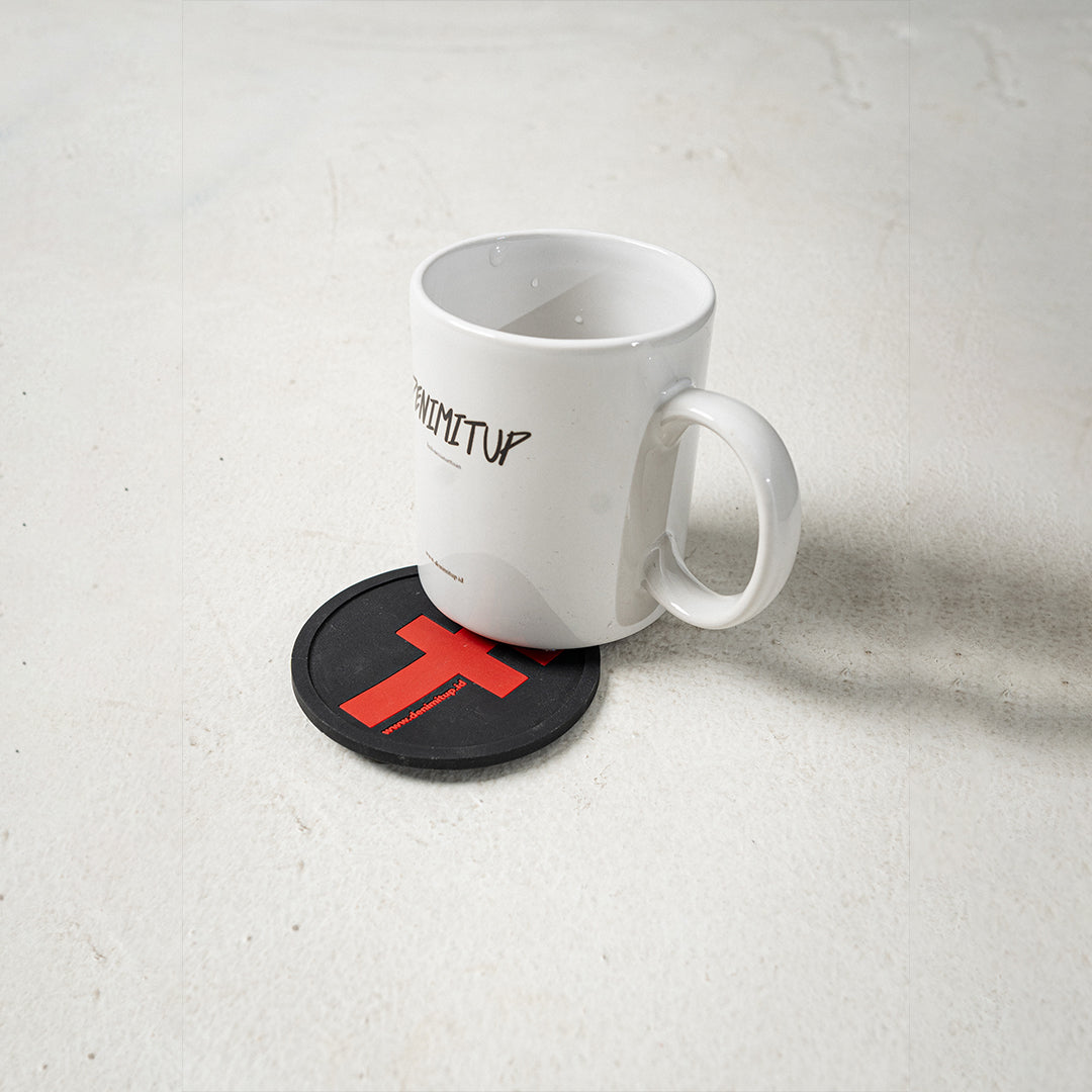 DENIMITUP H Logo Coaster - Black - Accessories