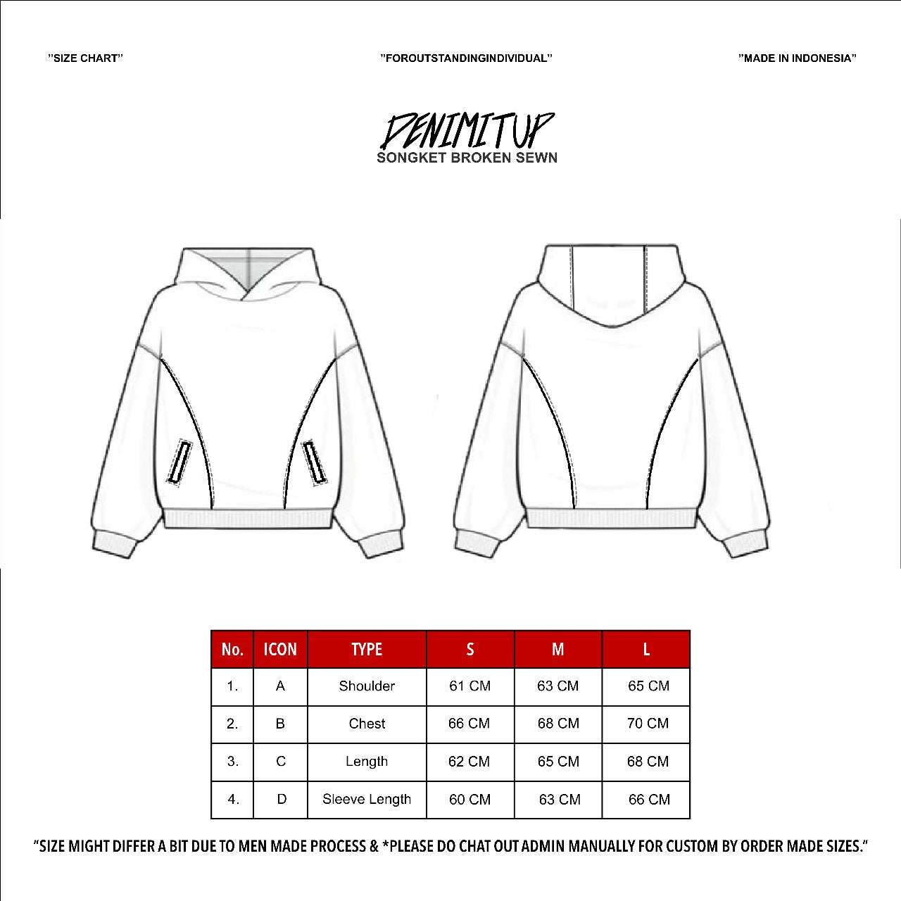 Denimitup Songket Broken Sewn - White Spray - Hoodie