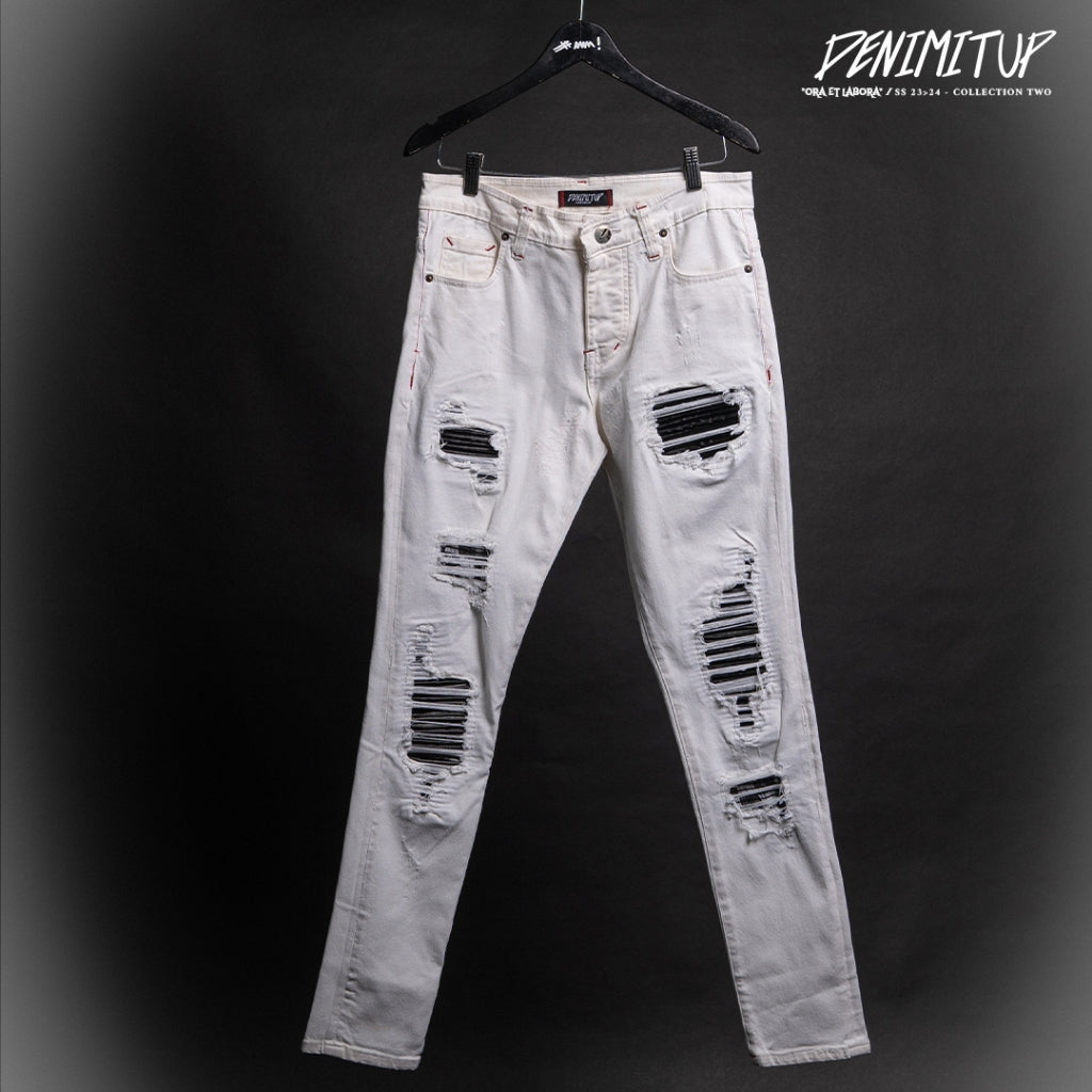 H1 Duo Patches White Dove - Celana Jeans