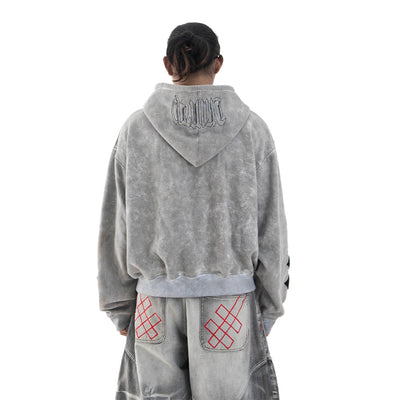 Denimitup H zigzag Double Zip - Artsy Grey - Hoodie