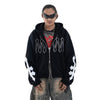 Denimitup H zigzag Double Zip - Jet Black - Hoodie