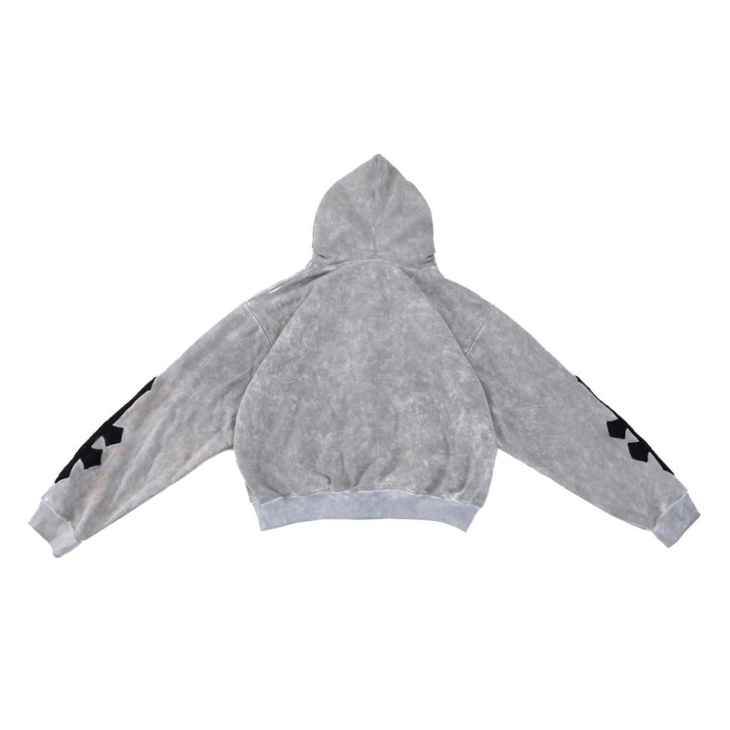Denimitup H zigzag Double Zip - Artsy Grey - Hoodie