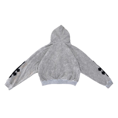 Denimitup H zigzag Double Zip - Artsy Grey - Hoodie