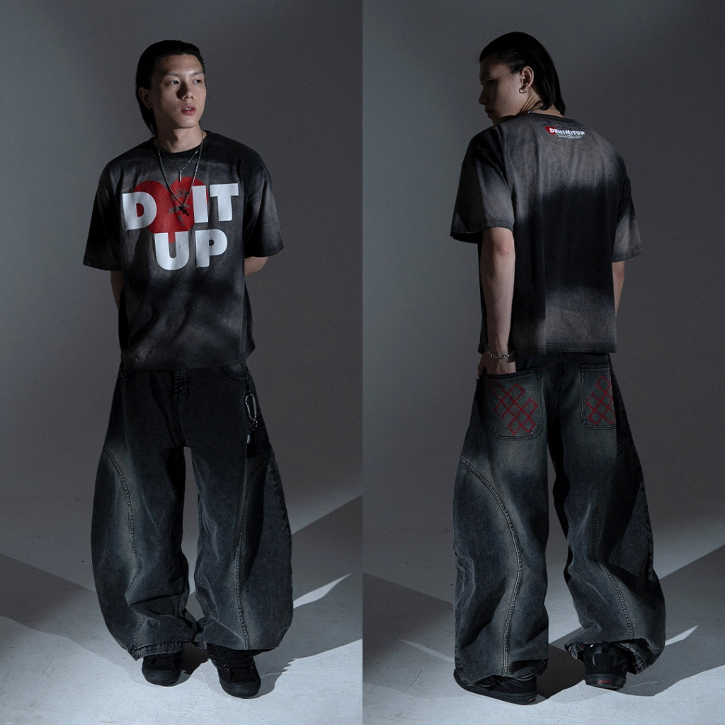 Loving Trilogo Denimitup Washed - Cloudy Black - Tshirt