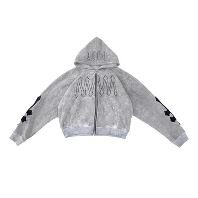 Denimitup H zigzag Double Zip - Artsy Grey - Hoodie