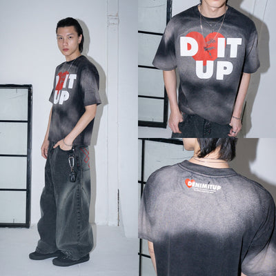 Loving Trilogo Denimitup Washed - Cloudy Black - Tshirt