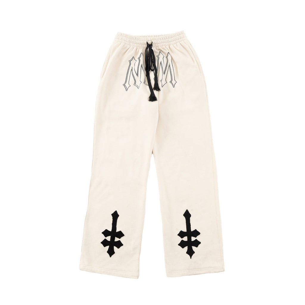 DENIMITUP H zigzag sweat pants - White Bone - Long Pants