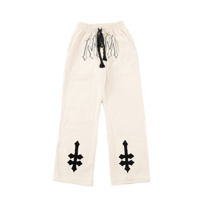 DENIMITUP H zigzag sweat pants - White Bone - Long Pants