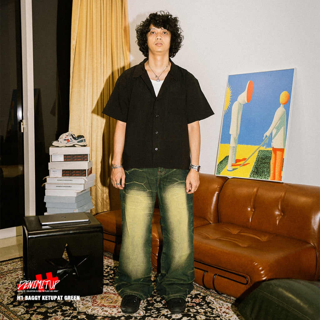 H1 Baggy - Ketupat Green -  Jeans