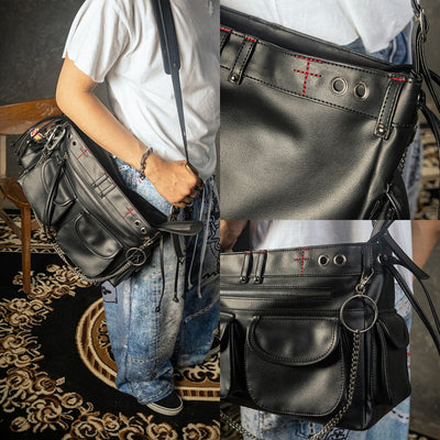 DENIMITUP H Messenger Bag - Black - Bag