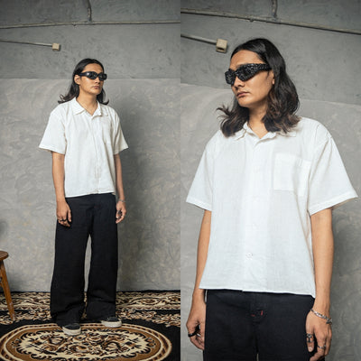 DENIMITUP Linen Crinkle - White Shirt - Men Shirt