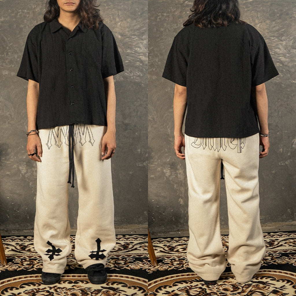 DENIMITUP H zigzag sweat pants - White Bone - Long Pants