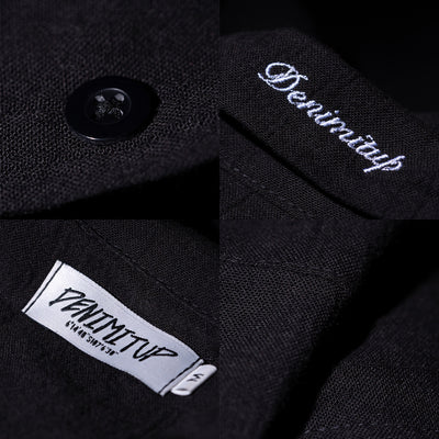 DENIMITUP Linen Crinkle - Black Shirt - Men Shirt