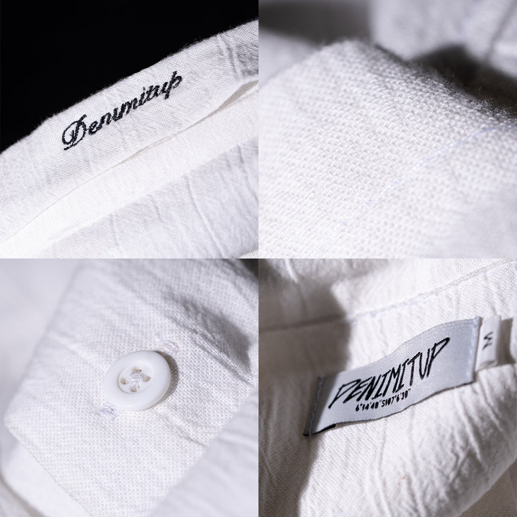 DENIMITUP Linen Crinkle - White Shirt - Men Shirt