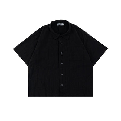 DENIMITUP Linen Crinkle - Black Shirt - Men Shirt
