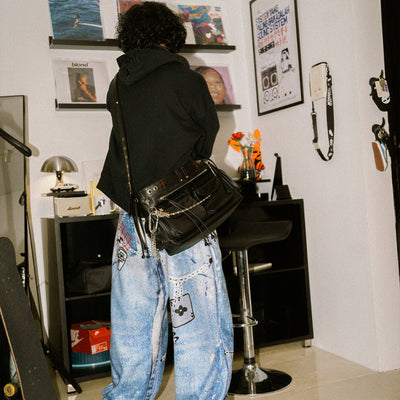 DENIMITUP H Messenger Bag - Black - Bag