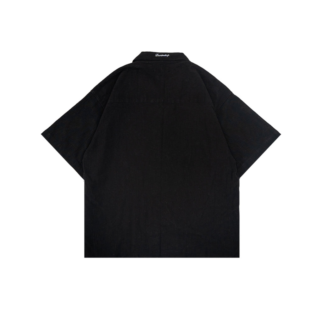 DENIMITUP Linen Crinkle - Black Shirt - Men Shirt