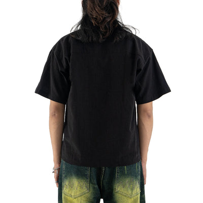 DENIMITUP Linen Crinkle - Black Shirt - Men Shirt