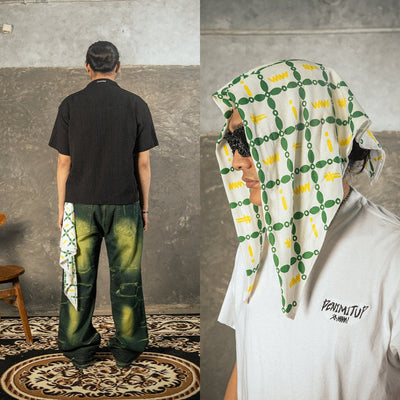 H TRILOGO - Gold/Green/White - Bandana