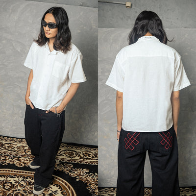 DENIMITUP Linen Crinkle - White Shirt - Men Shirt