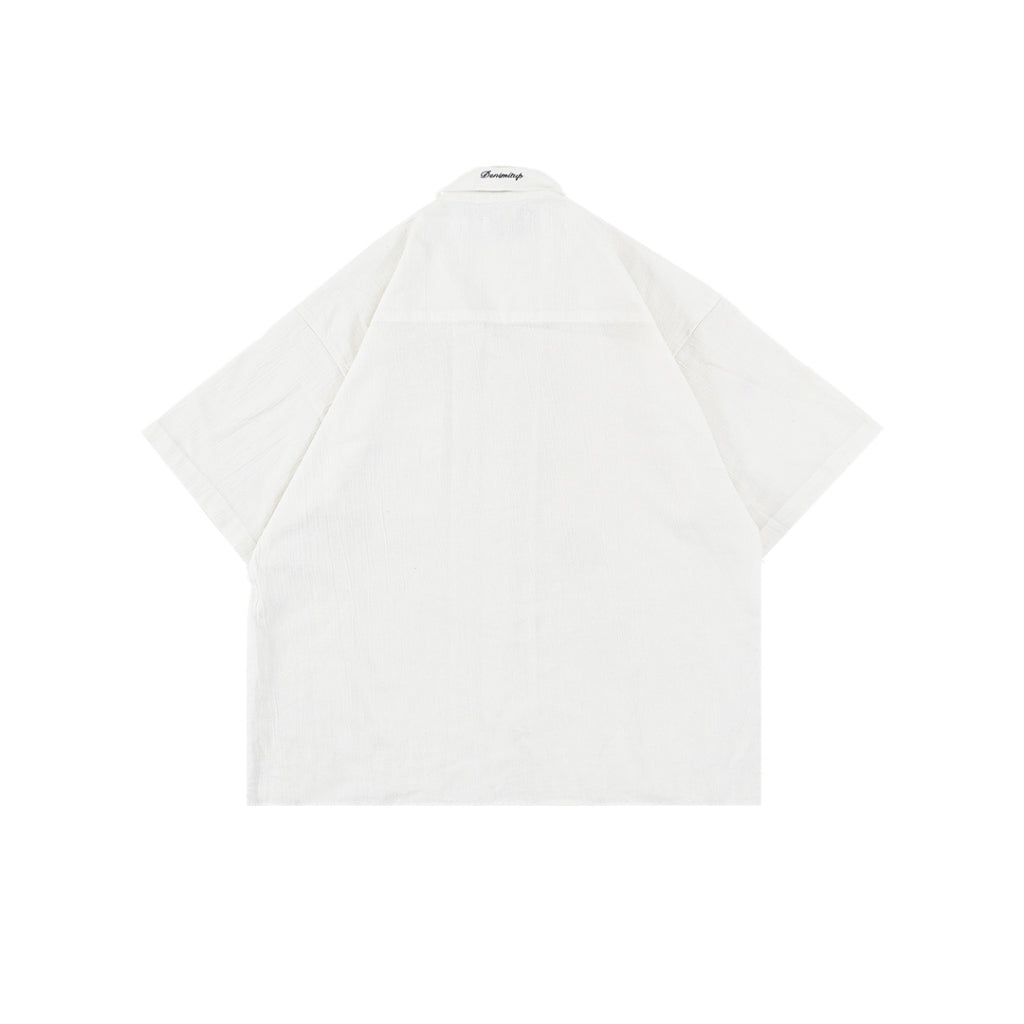 DENIMITUP Linen Crinkle - White Shirt - Men Shirt