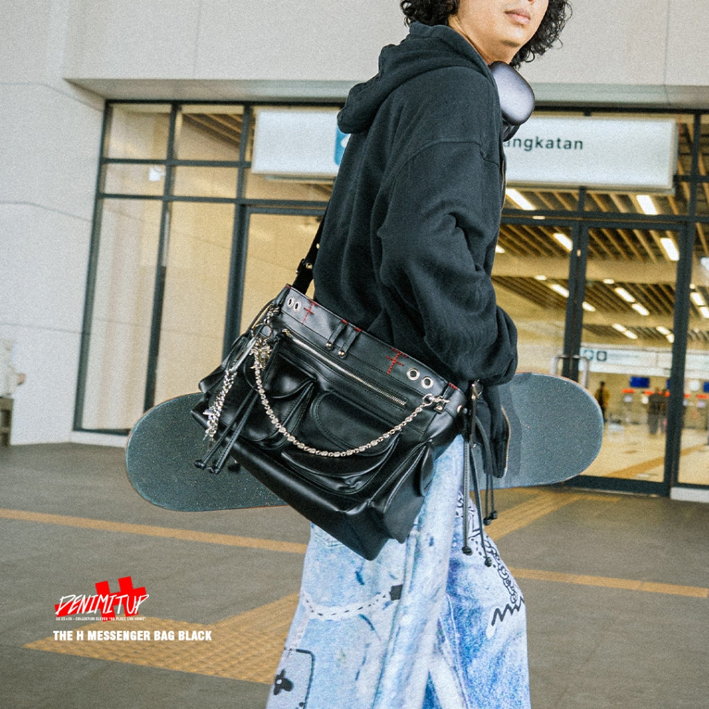 DENIMITUP H Messenger Bag - Black - Bag