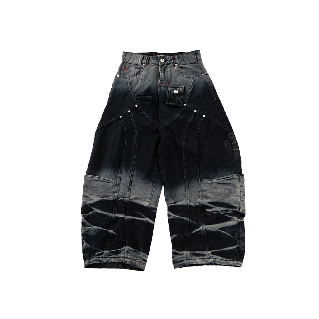 A1 Wide Barrel Echo - Seam Marble Black - Jeans