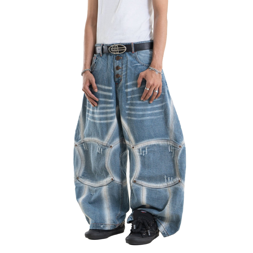 A1 Wide Barrel Exo - Skull Cream - Jeans