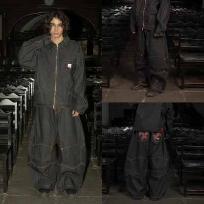 A1 Wide Barrel Exo - Skull Raw - Jeans