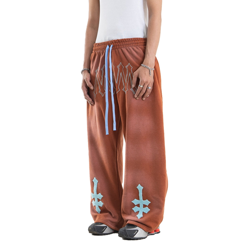 H Zigzag Sweat Pants - Cosmic Orange - Pants