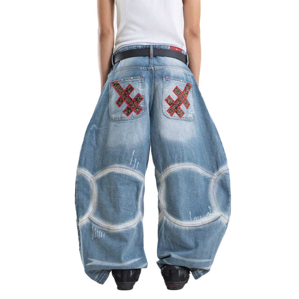A1 Wide Barrel Exo - Skull Cream - Jeans