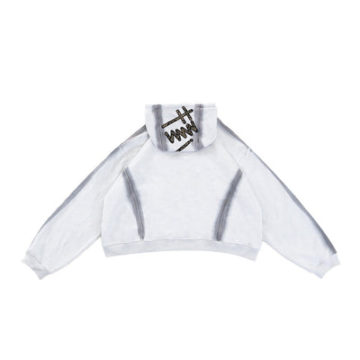 Denimitup Songket Broken Sewn - White Spray - Hoodie