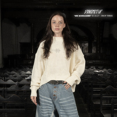 H Long Shirt Turtle Neck - Shadow Beige - Knitwear