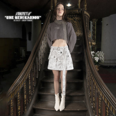 A1 Complex Cargo Skirt – Artsy White - Skirt