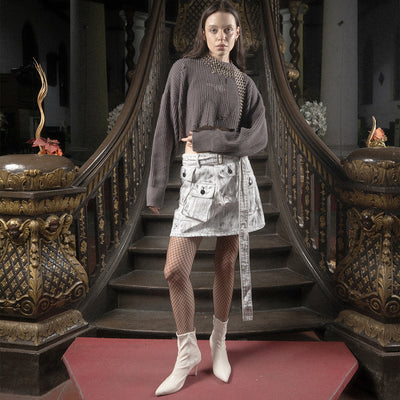 A1 Complex Cargo Skirt – Artsy White - Skirt