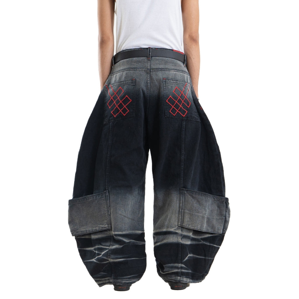 A1 Wide Barrel Echo - Seam Marble Black - Jeans