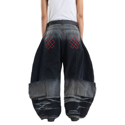 A1 Wide Barrel Echo - Seam Marble Black - Jeans