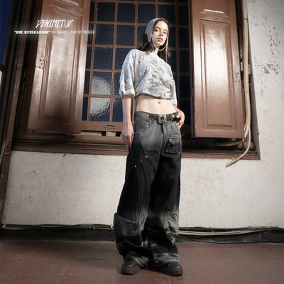 A1 Wide Barrel Echo - Seam Marble Black - Jeans