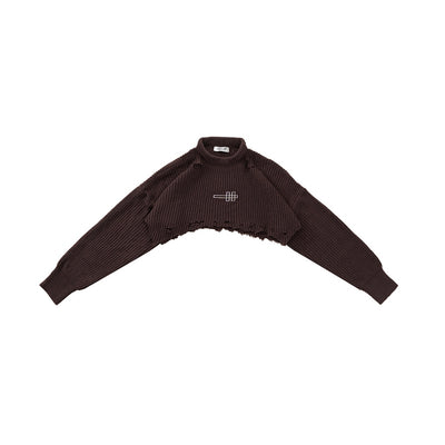H Long Shirt Turtle Neck - Shadow Brown - Knitwear