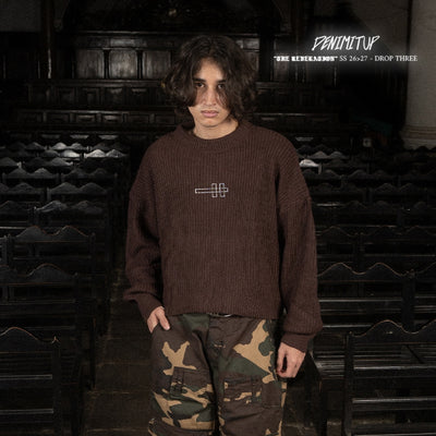 H Long Shirt Turtle Neck - Shadow Brown - Knitwear